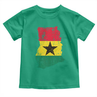 Vintage Ghana Map Flag Toddler T Shirt Distressed Proud Ghanaian Heritage African Pride