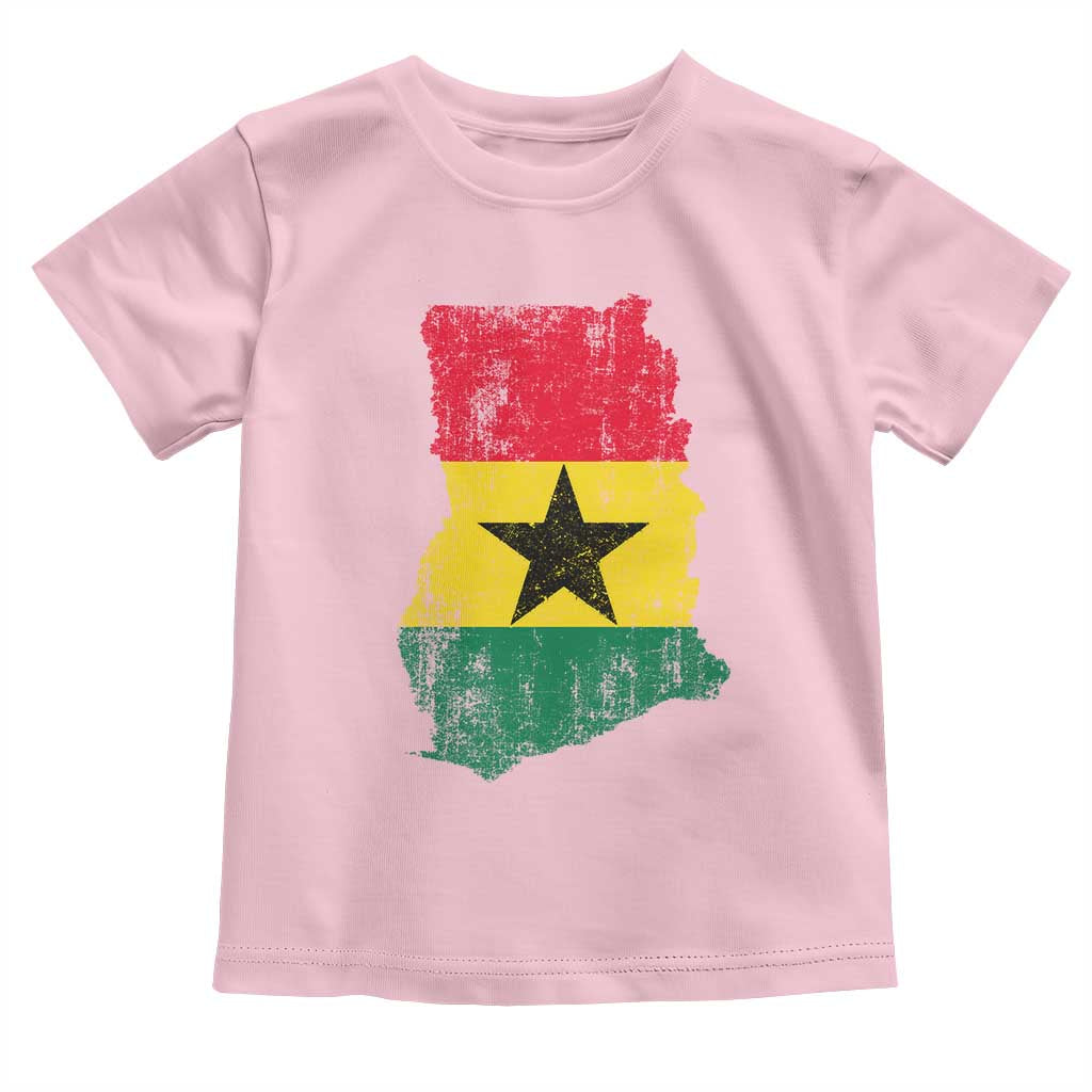Vintage Ghana Map Flag Toddler T Shirt Distressed Proud Ghanaian Heritage African Pride