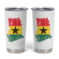 Vintage Ghana Map Flag Tumbler Cup Distressed Proud Ghanaian Heritage African Pride