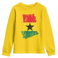 Vintage Ghana Map Flag Youth Sweatshirt Distressed Proud Ghanaian Heritage African Pride