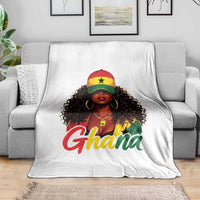 Ghanaian Princess Ghana Flag Melanin Throw Blanket Black Girls