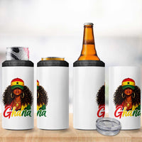Ghanaian Princess Ghana Flag Melanin 4 in 1 Can Cooler Tumbler Black Girls