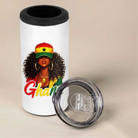 Ghanaian Princess Ghana Flag Melanin 4 in 1 Can Cooler Tumbler Black Girls