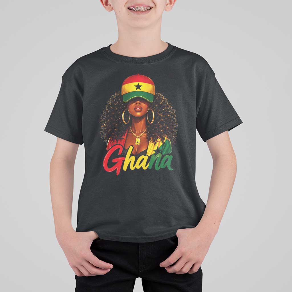 Ghanaian Princess Ghana Flag Melanin T Shirt For Kid Black Girls
