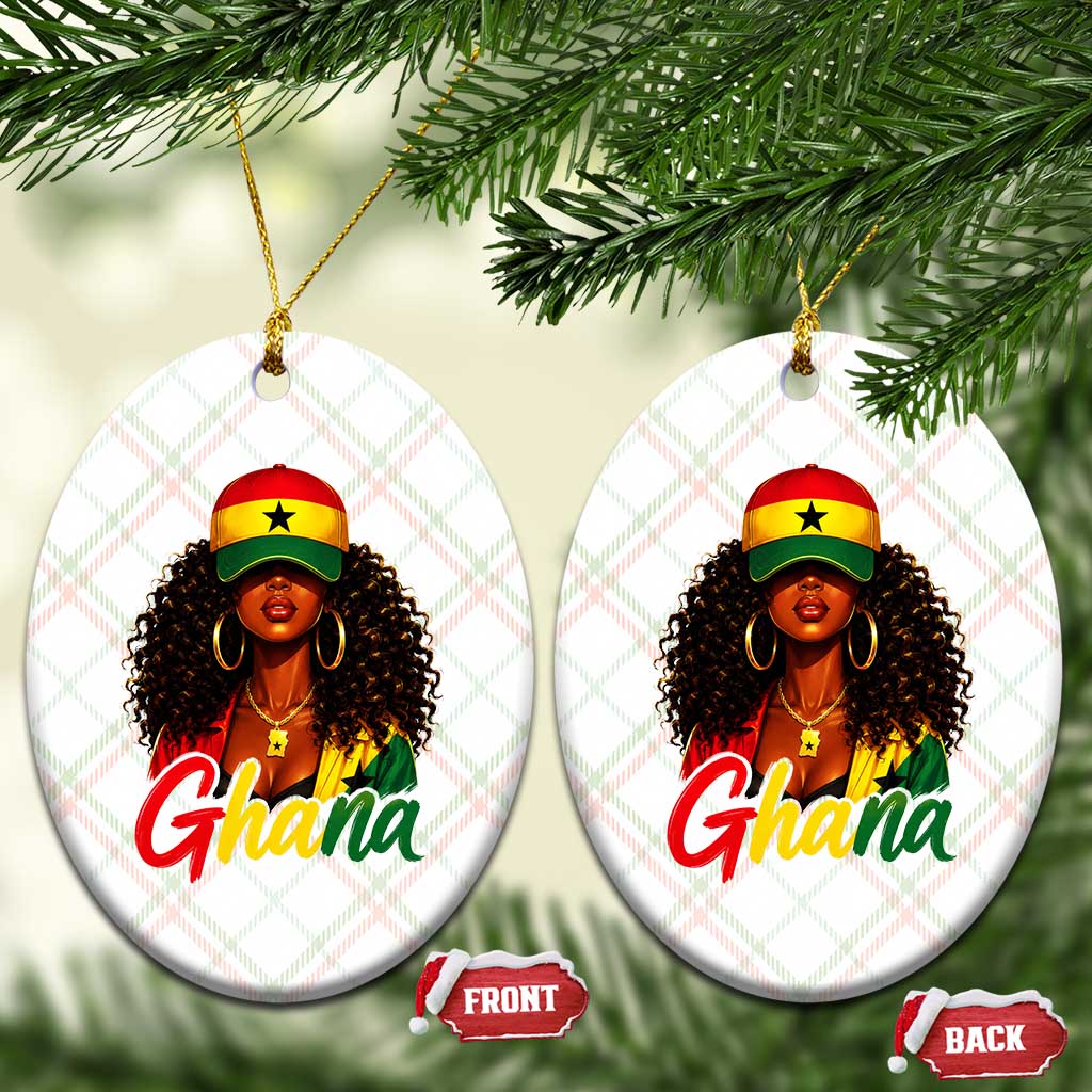 Ghanaian Princess Ghana Flag Melanin Ceramic Ornament Black Girls