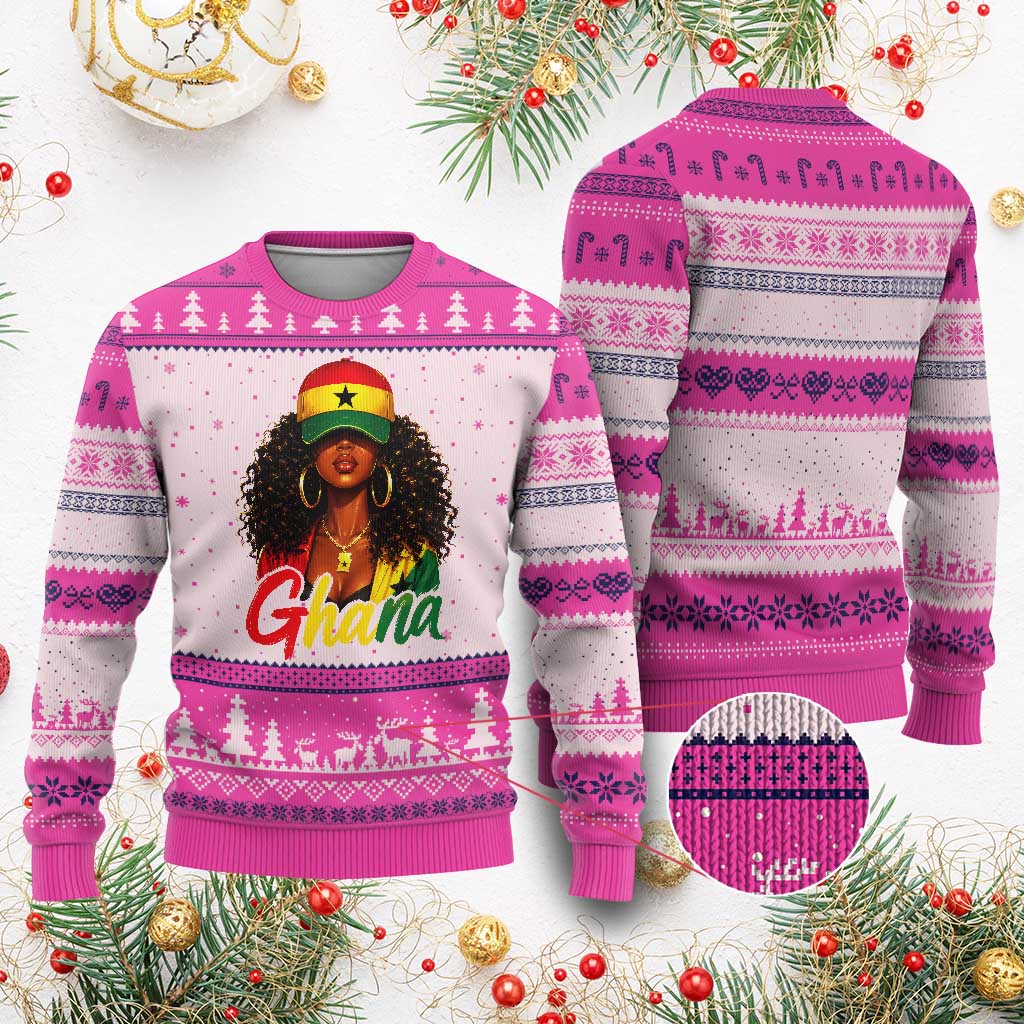 Ghanaian Princess Ghana Flag Melanin Ugly Christmas Sweater Black Girls