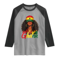 Ghanaian Princess Ghana Flag Melanin Raglan Shirt Black Girls
