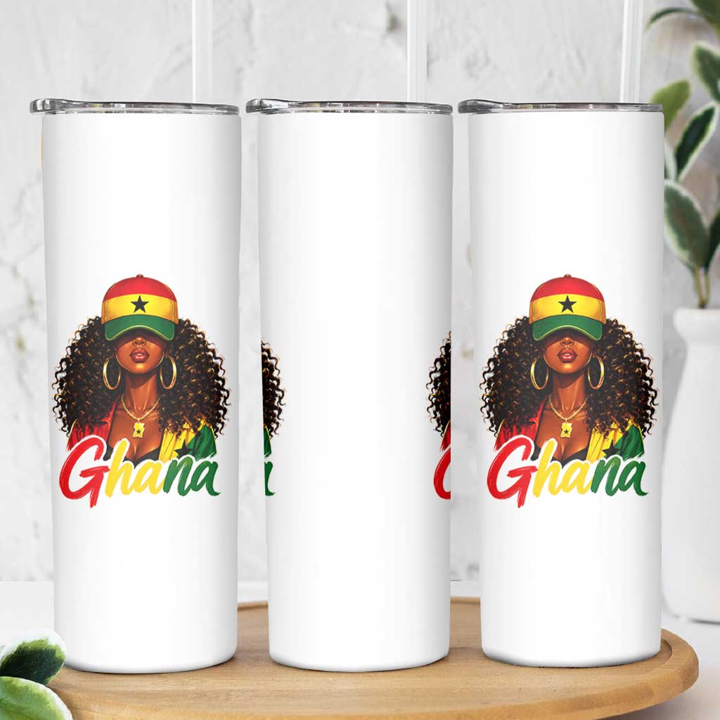 Ghanaian Princess Ghana Flag Melanin Skinny Tumbler Black Girls