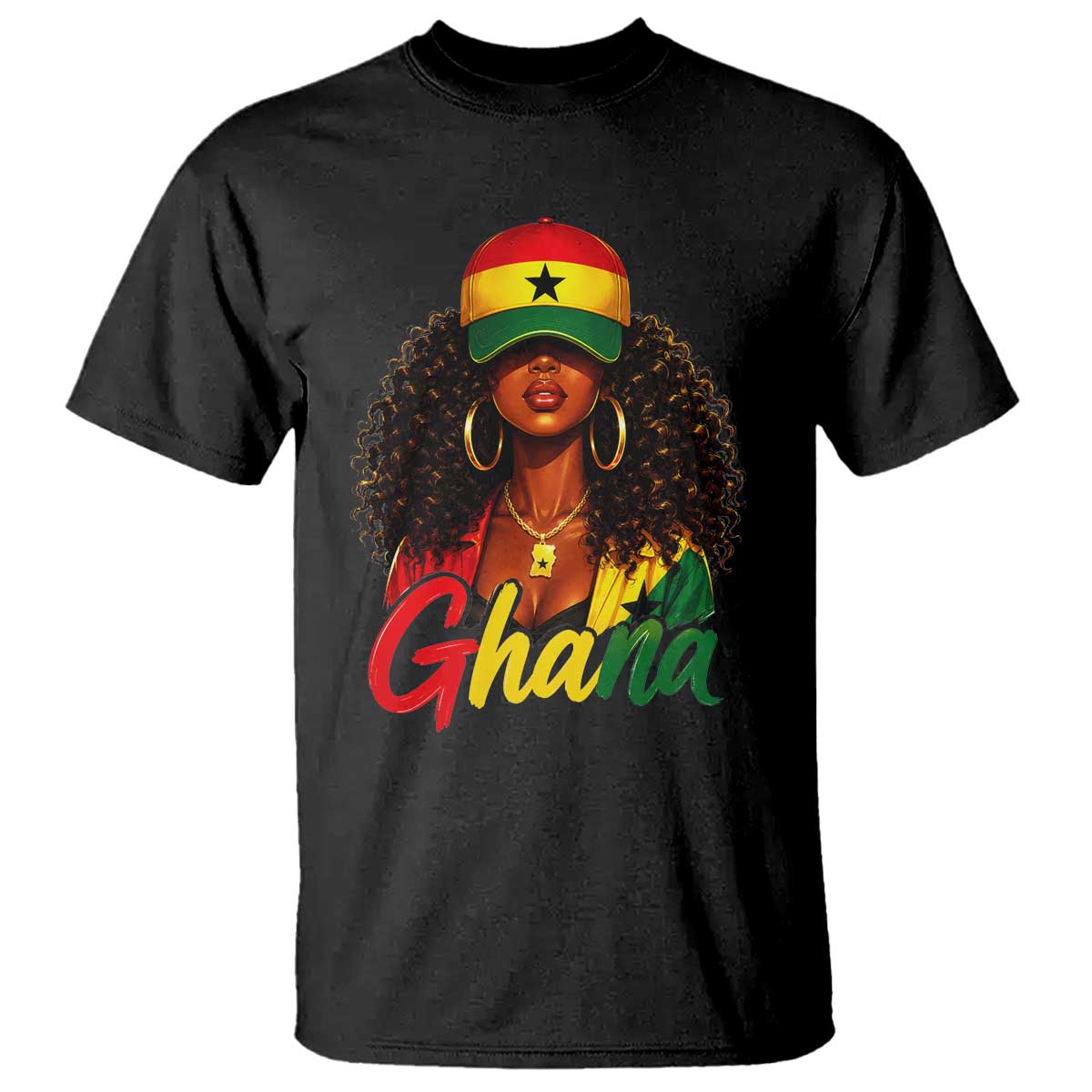 Ghanaian Princess Ghana Flag Melanin T Shirt Black Girls
