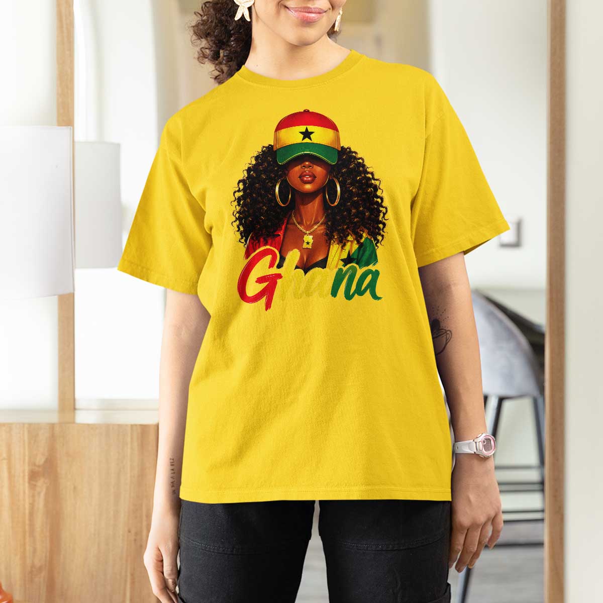 Ghanaian Princess Ghana Flag Melanin T Shirt For Women Black Girls