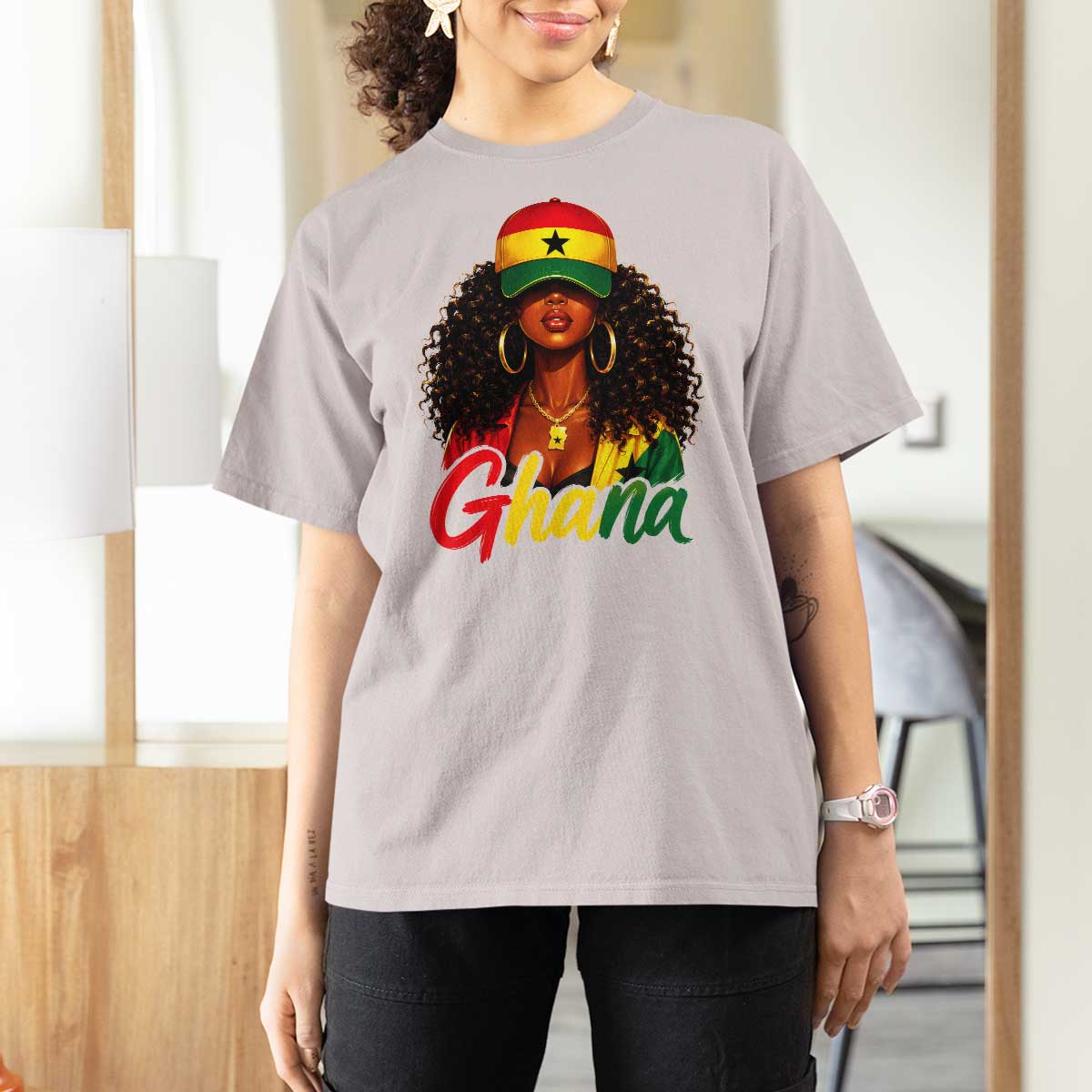 Ghanaian Princess Ghana Flag Melanin T Shirt For Women Black Girls