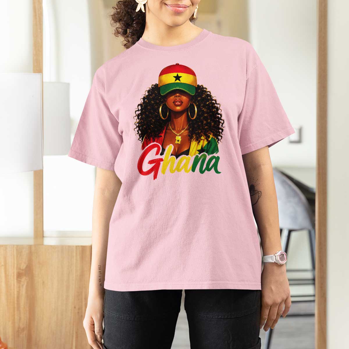 Ghanaian Princess Ghana Flag Melanin T Shirt For Women Black Girls