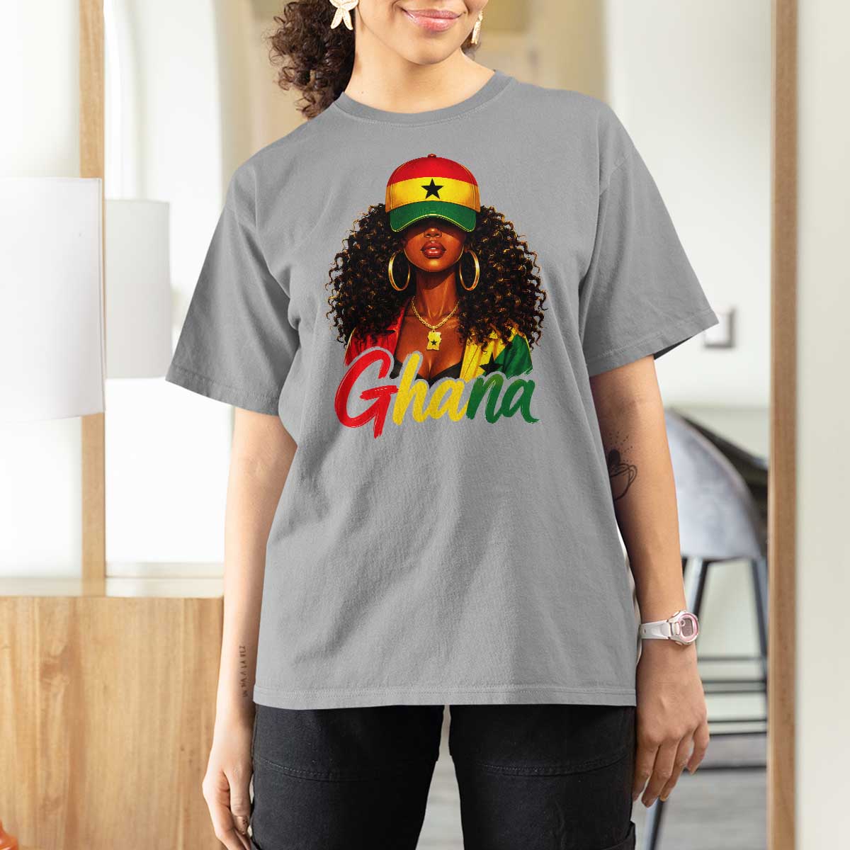 Ghanaian Princess Ghana Flag Melanin T Shirt For Women Black Girls