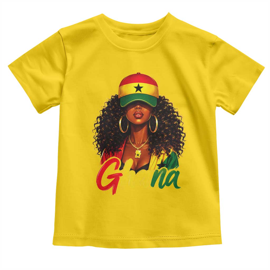 Ghanaian Princess Ghana Flag Melanin Toddler T Shirt Black Girls