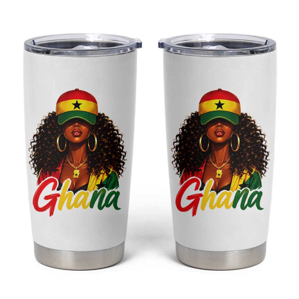 Ghanaian Princess Ghana Flag Melanin Tumbler Cup Black Girls