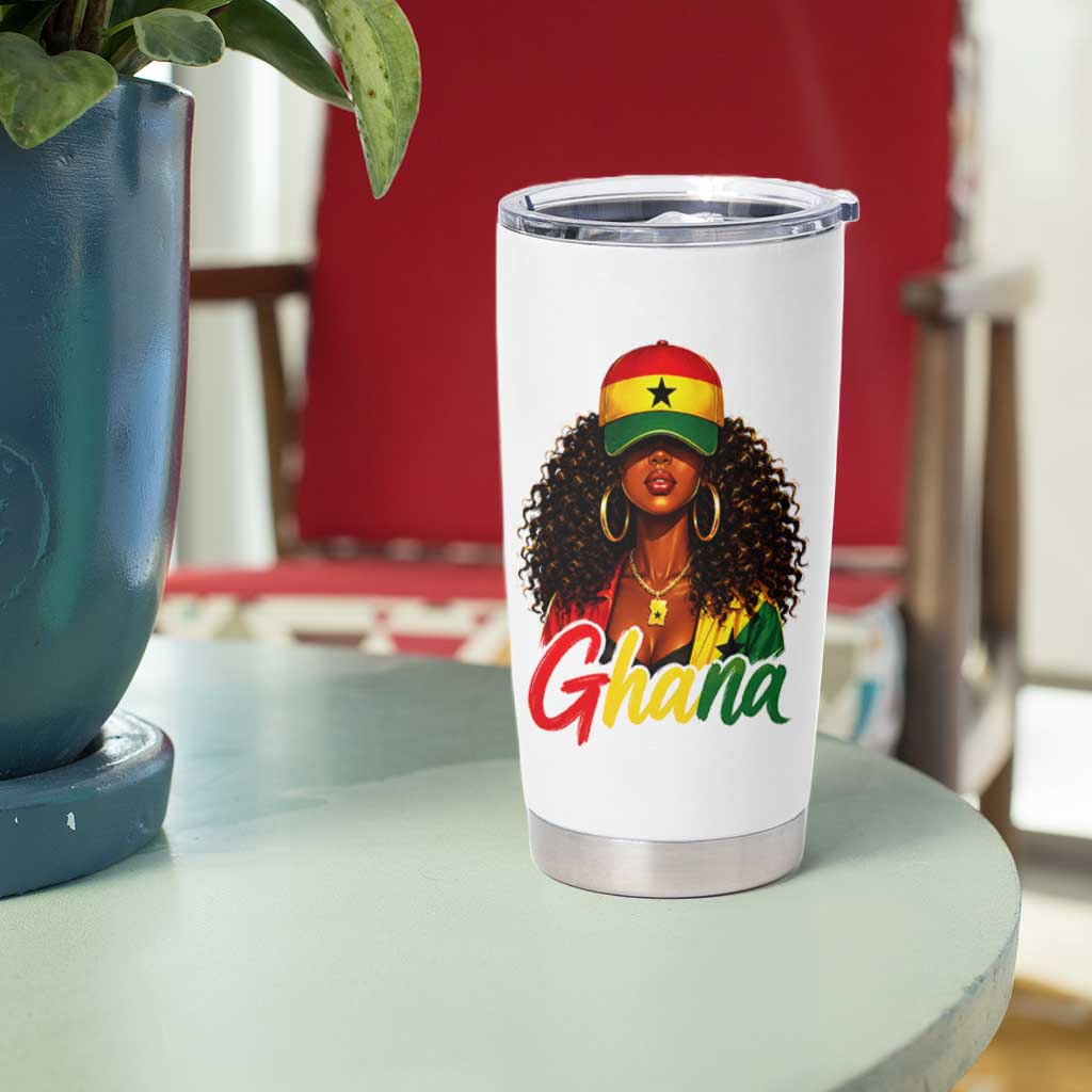 Ghanaian Princess Ghana Flag Melanin Tumbler Cup Black Girls