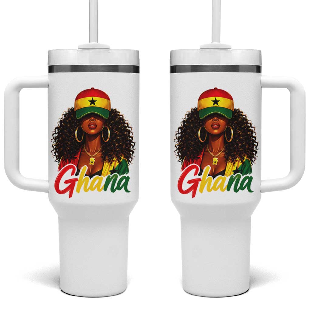Ghanaian Princess Ghana Flag Melanin Tumbler With Handle Black Girls