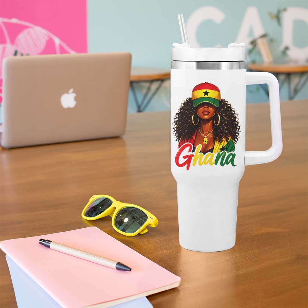 Ghanaian Princess Ghana Flag Melanin Tumbler With Handle Black Girls