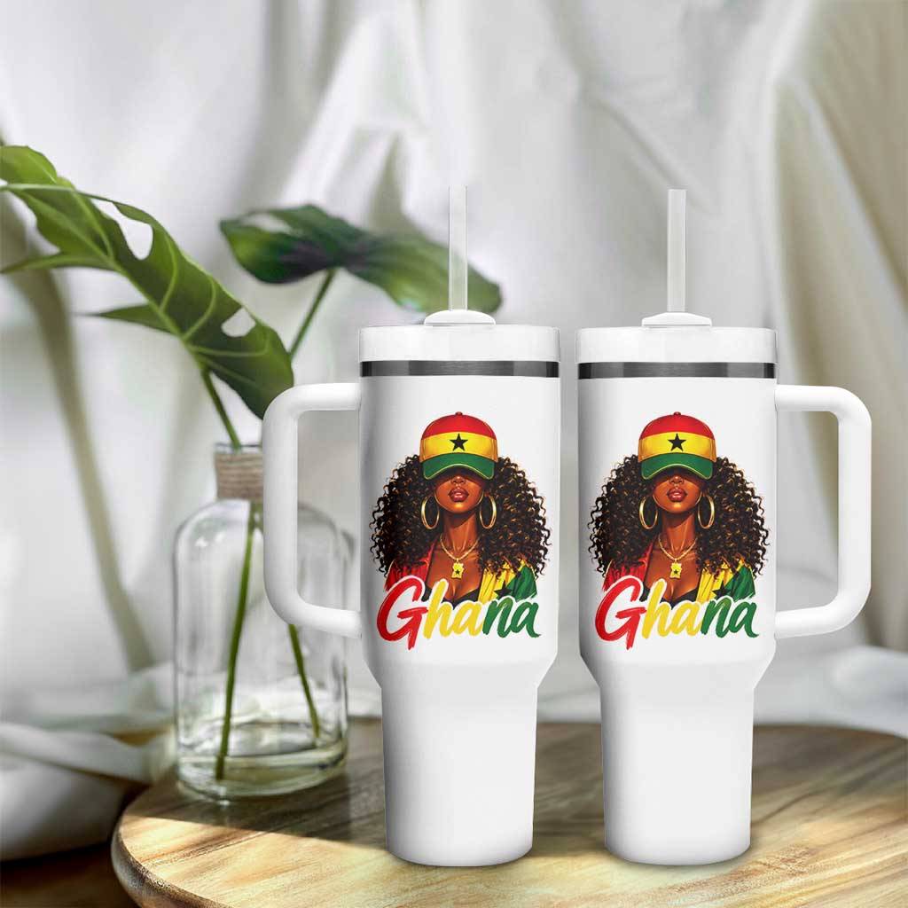 Ghanaian Princess Ghana Flag Melanin Tumbler With Handle Black Girls