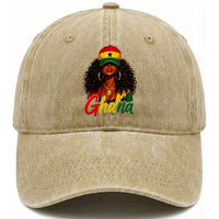 Ghanaian Princess Ghana Flag Melanin Washed Cotton Baseball Cap Black Girls