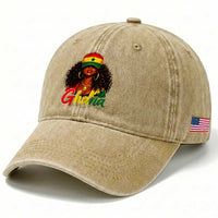 Ghanaian Princess Ghana Flag Melanin Washed Cotton Baseball Cap Black Girls