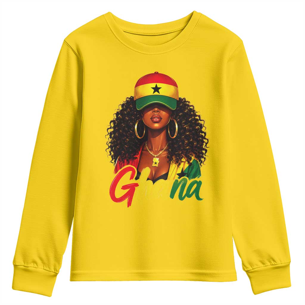 Ghanaian Princess Ghana Flag Melanin Youth Sweatshirt Black Girls