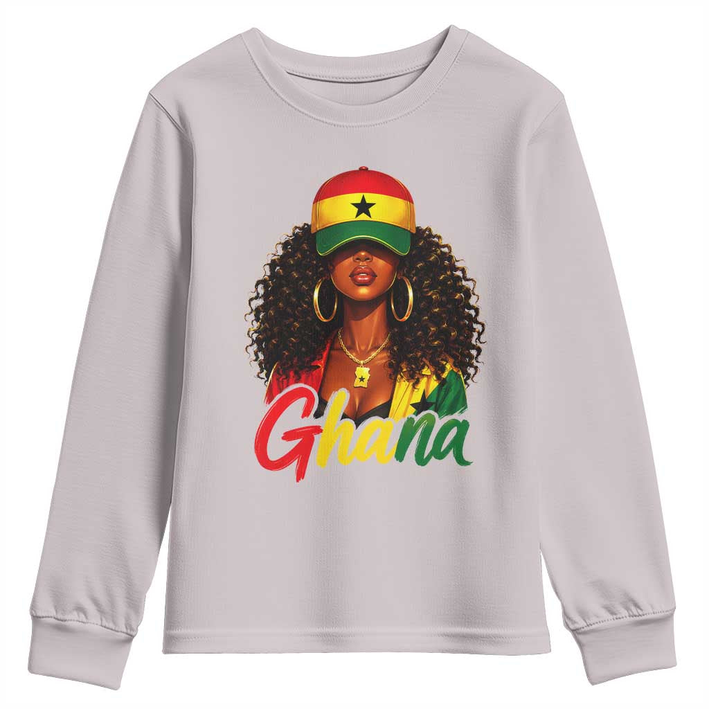 Ghanaian Princess Ghana Flag Melanin Youth Sweatshirt Black Girls