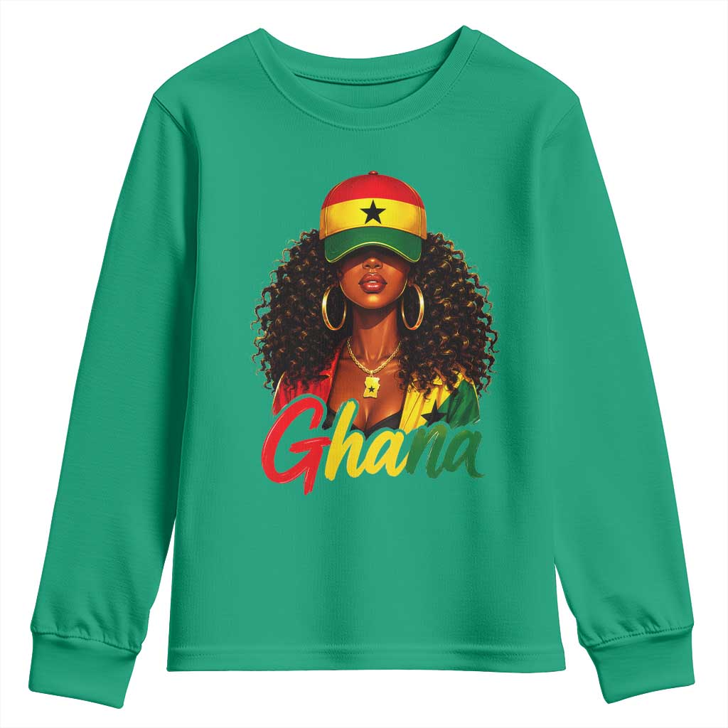 Ghanaian Princess Ghana Flag Melanin Youth Sweatshirt Black Girls