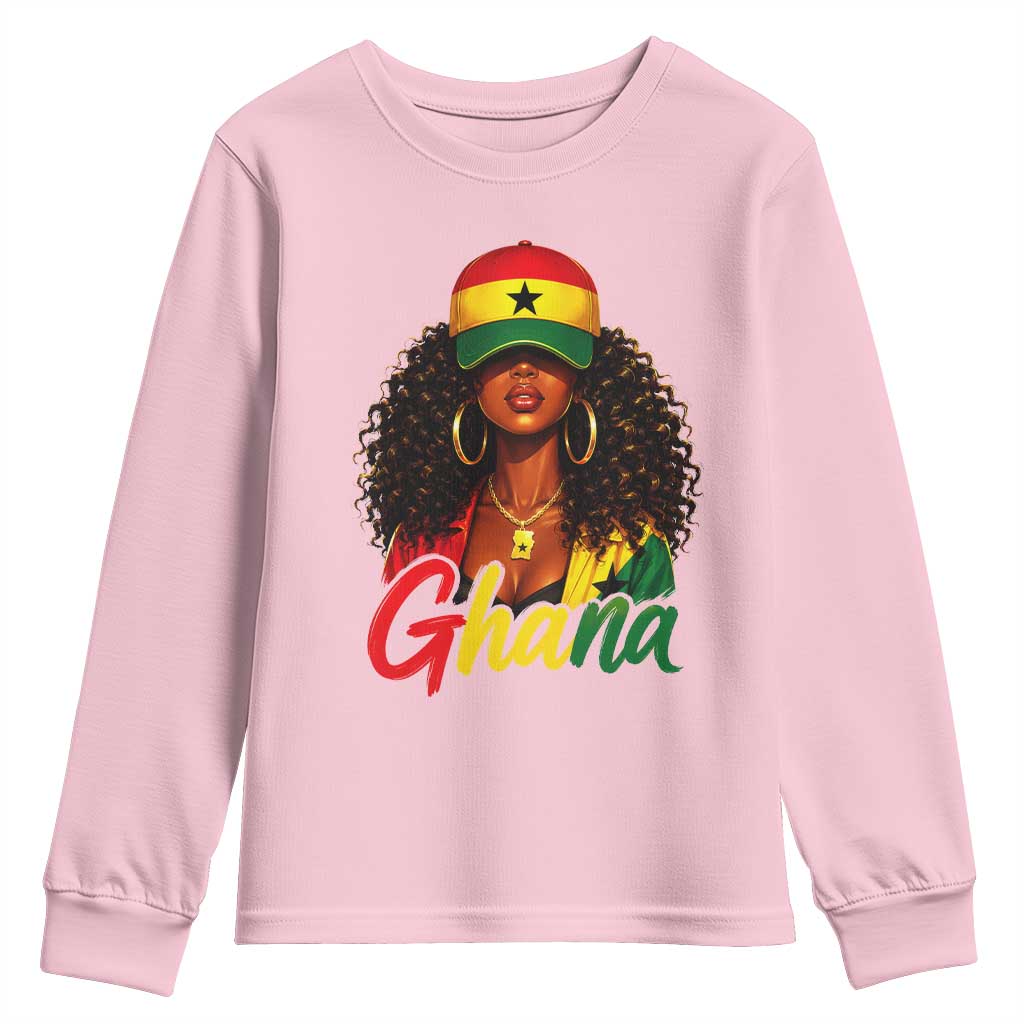 Ghanaian Princess Ghana Flag Melanin Youth Sweatshirt Black Girls