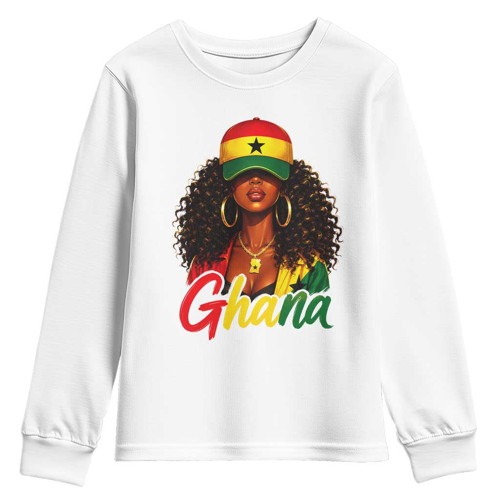 Ghanaian Princess Ghana Flag Melanin Youth Sweatshirt Black Girls