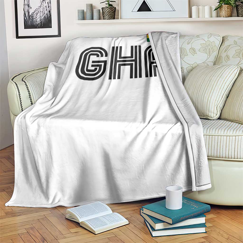 Proud Ghanaian Throw Blanket Minimalist Ghana Typography Design Ghana Flag