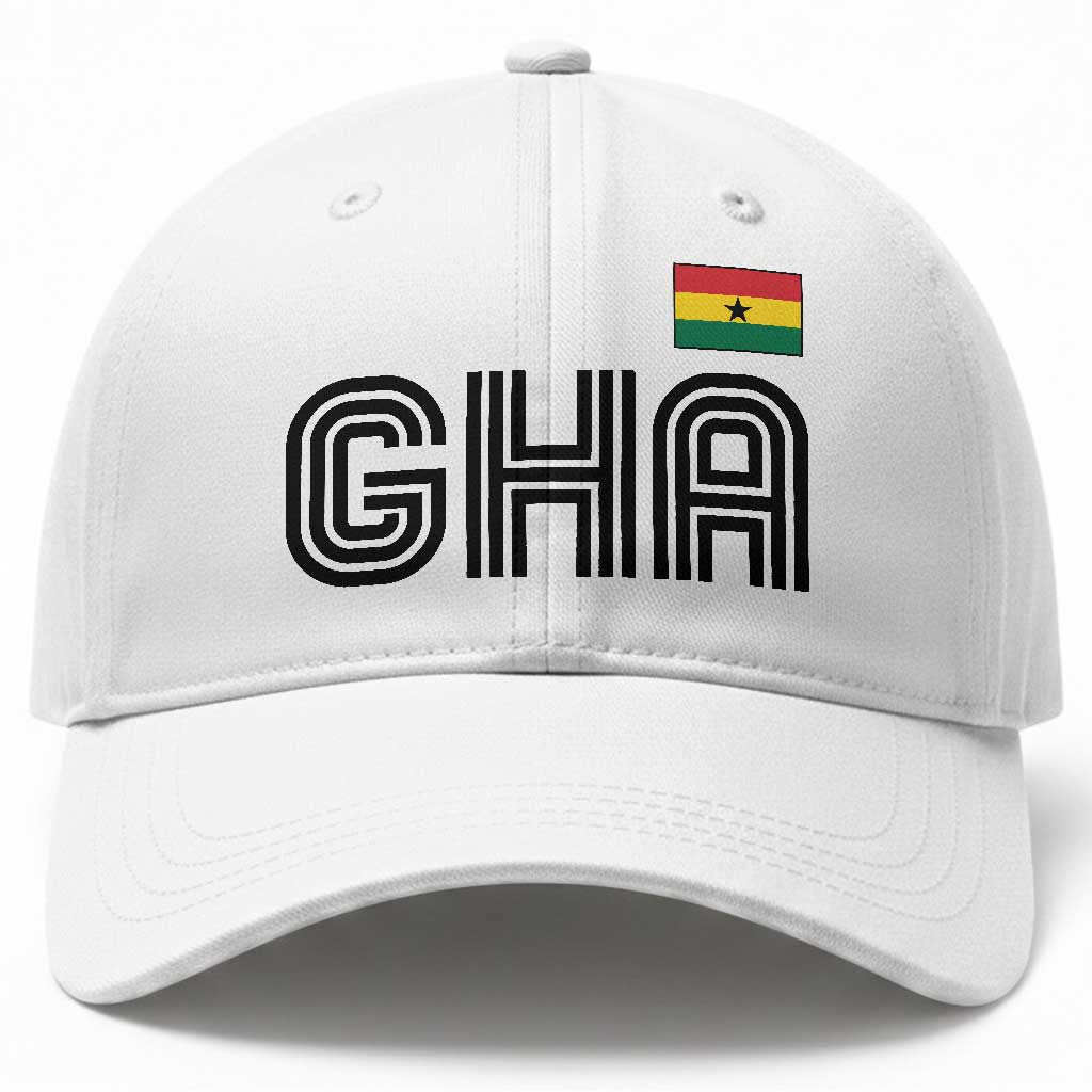Proud Ghanaian Baseball Cap Minimalist Ghana Typography Design Ghana Flag