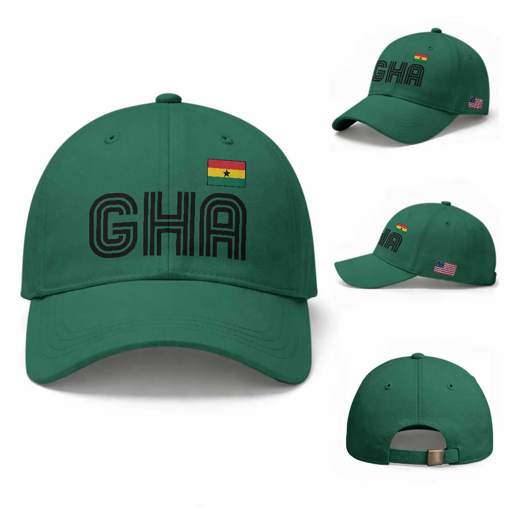Proud Ghanaian Baseball Cap Minimalist Ghana Typography Design Ghana Flag