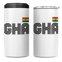 Proud Ghanaian 4 in 1 Can Cooler Tumbler Minimalist Ghana Typography Design Ghana Flag
