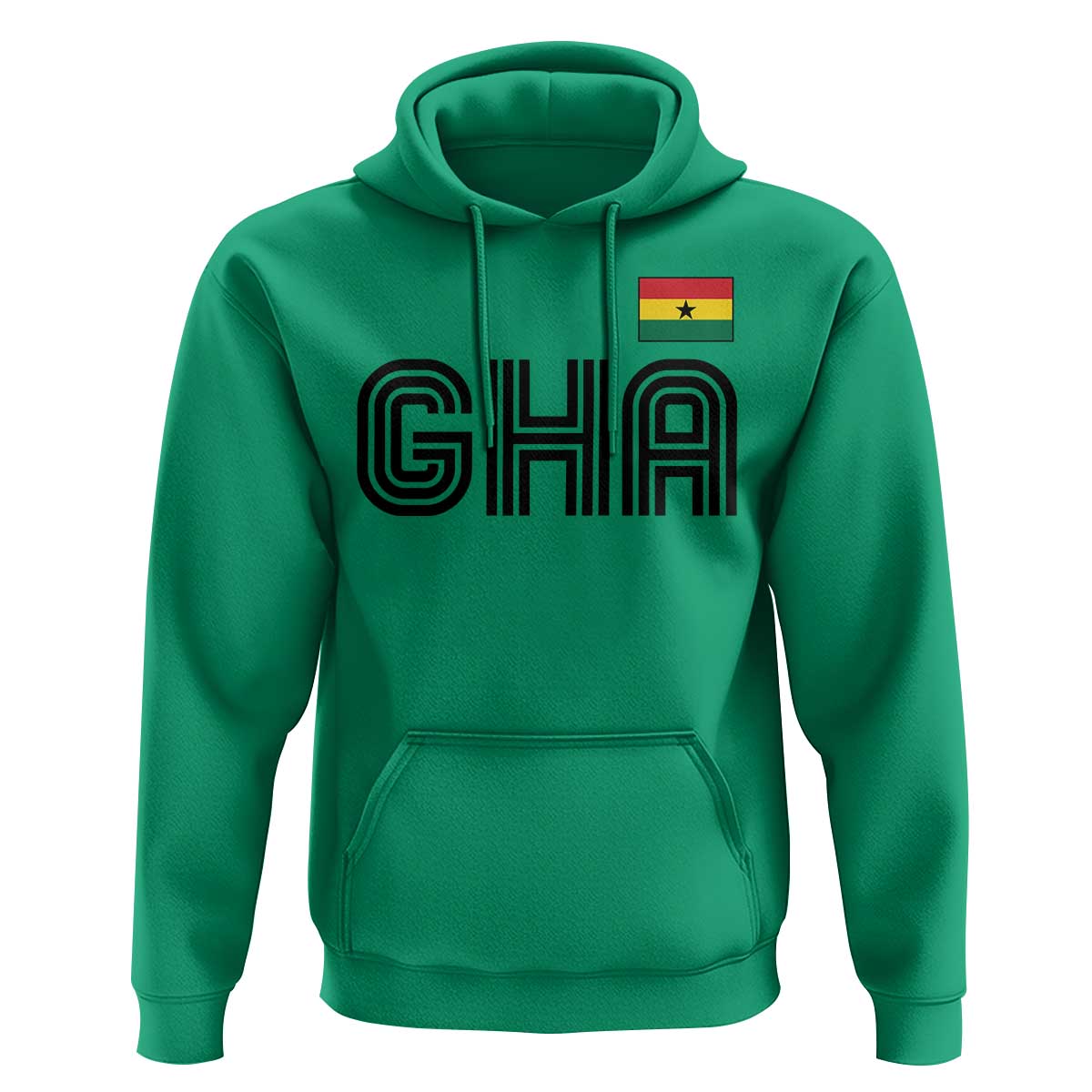 Proud Ghanaian Hoodie Minimalist Ghana Typography Design Ghana Flag