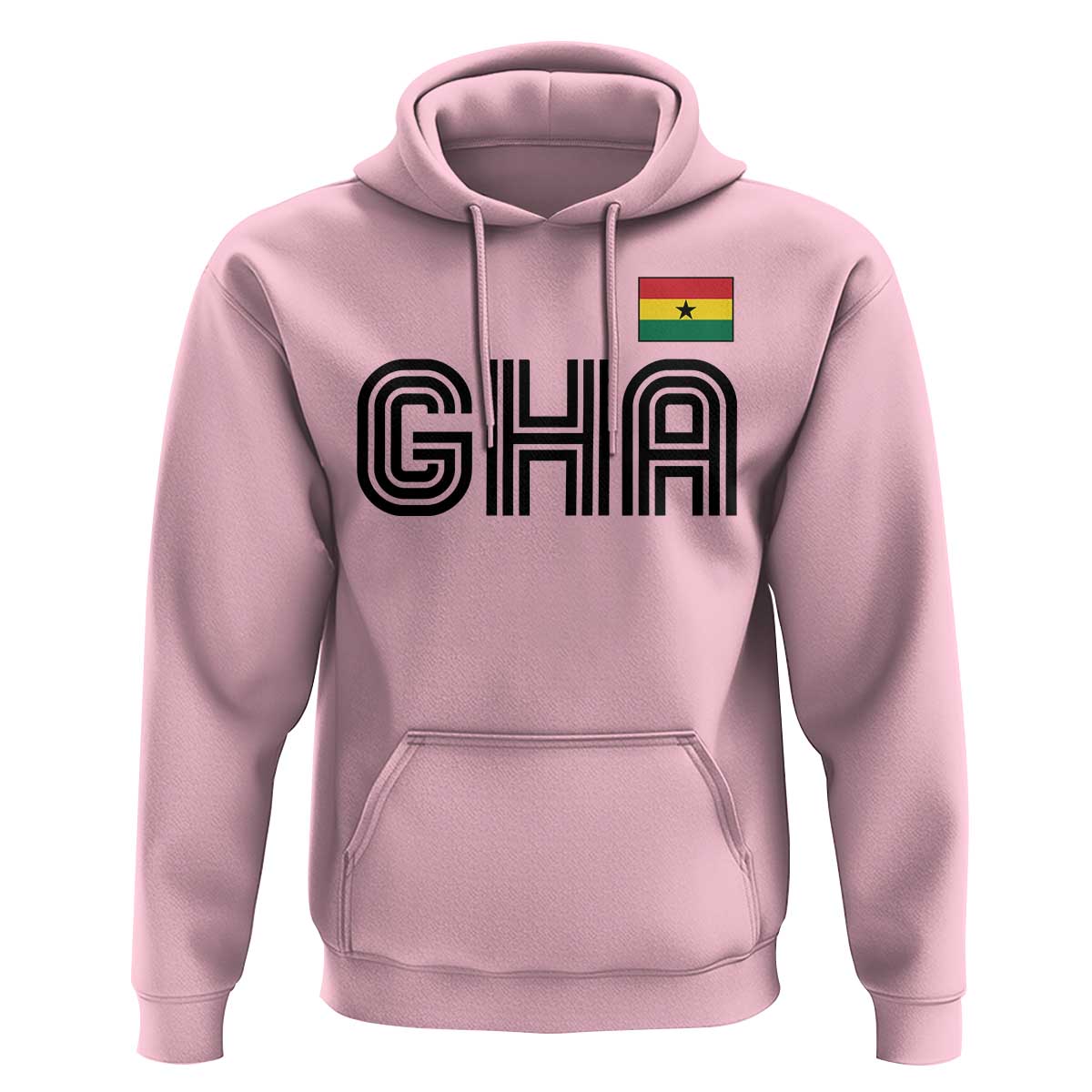 Proud Ghanaian Hoodie Minimalist Ghana Typography Design Ghana Flag