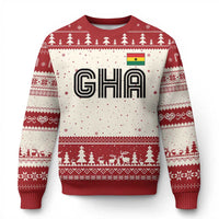Proud Ghanaian Ugly Christmas Sweater Minimalist Ghana Typography Design Ghana Flag
