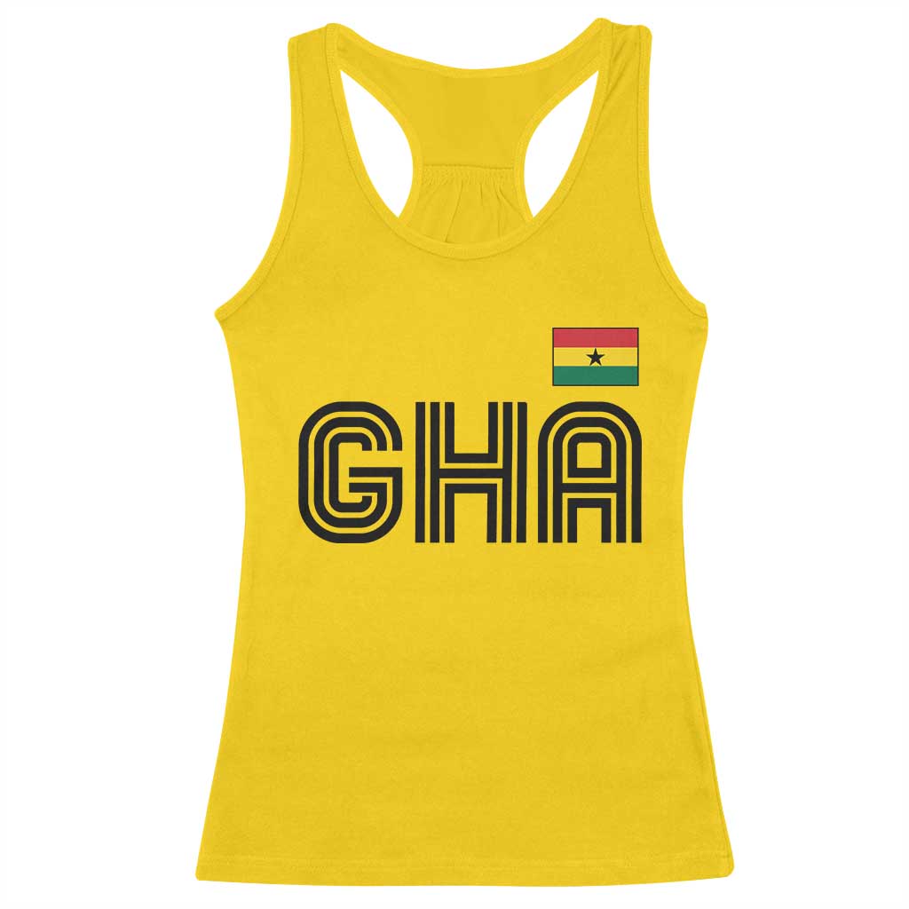 Proud Ghanaian Racerback Tank Top Minimalist Ghana Typography Design Ghana Flag
