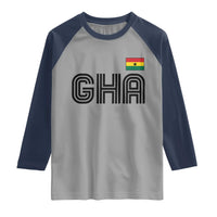 Proud Ghanaian Raglan Shirt Minimalist Ghana Typography Design Ghana Flag