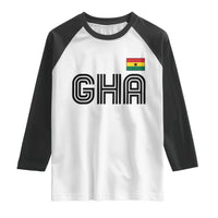 Proud Ghanaian Raglan Shirt Minimalist Ghana Typography Design Ghana Flag
