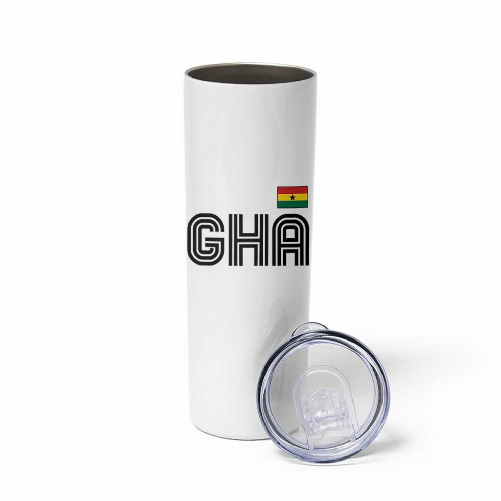 Proud Ghanaian Skinny Tumbler Minimalist Ghana Typography Design Ghana Flag