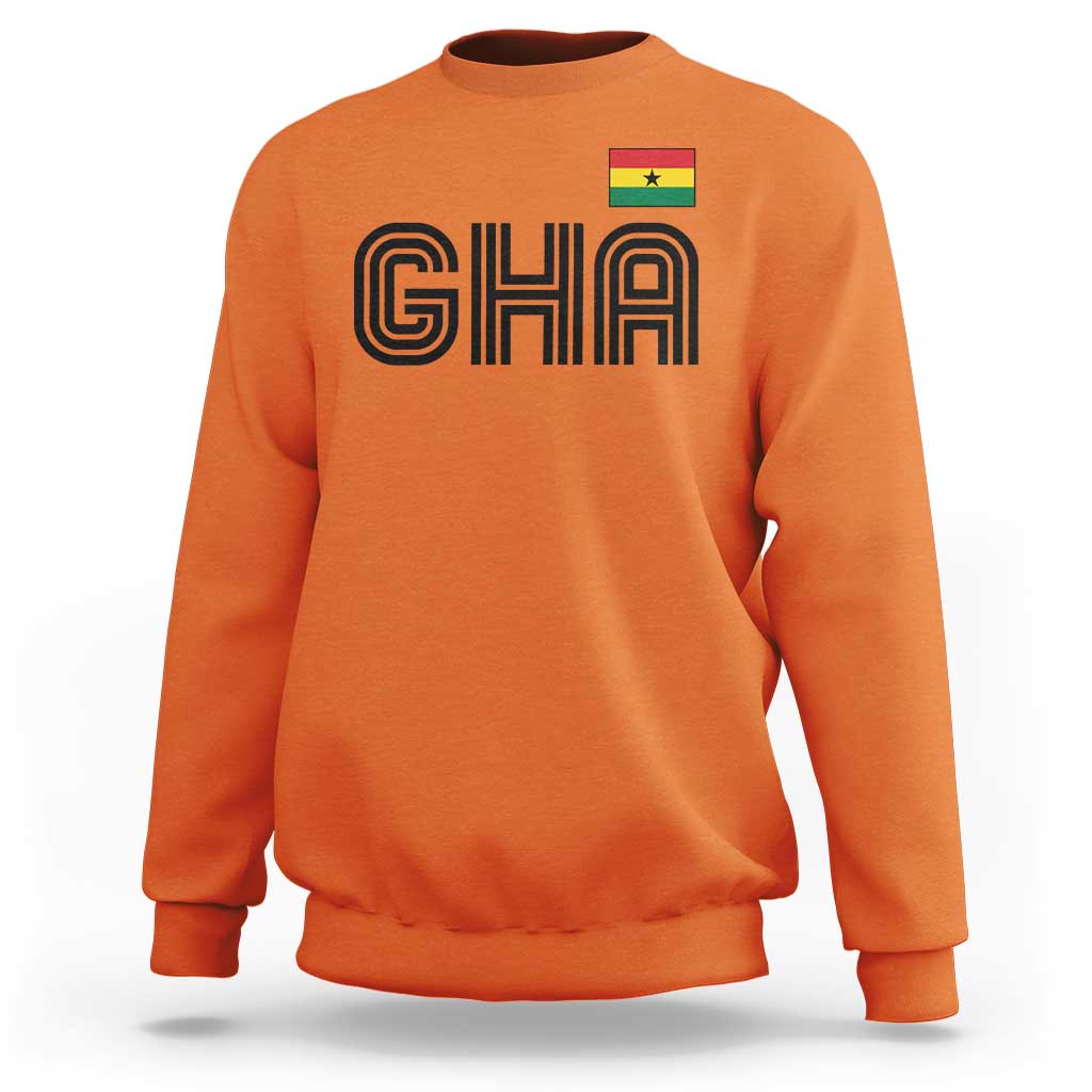 Proud Ghanaian Sweatshirt Minimalist Ghana Typography Design Ghana Flag