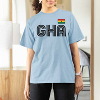 Proud Ghanaian T Shirt For Women Minimalist Ghana Typography Design Ghana Flag