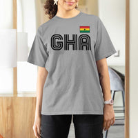 Proud Ghanaian T Shirt For Women Minimalist Ghana Typography Design Ghana Flag