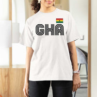 Proud Ghanaian T Shirt For Women Minimalist Ghana Typography Design Ghana Flag