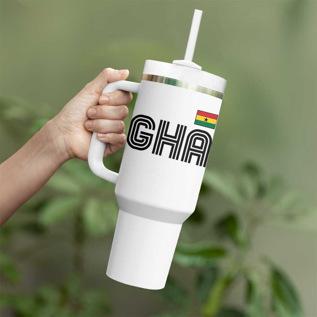 Proud Ghanaian Tumbler With Handle Minimalist Ghana Typography Design Ghana Flag