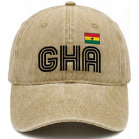 Proud Ghanaian Washed Cotton Baseball Cap Minimalist Ghana Typography Design Ghana Flag