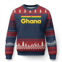 Vintage Ghana Flag Ugly Christmas Sweater Proud Ghanaian Heritage African Pride