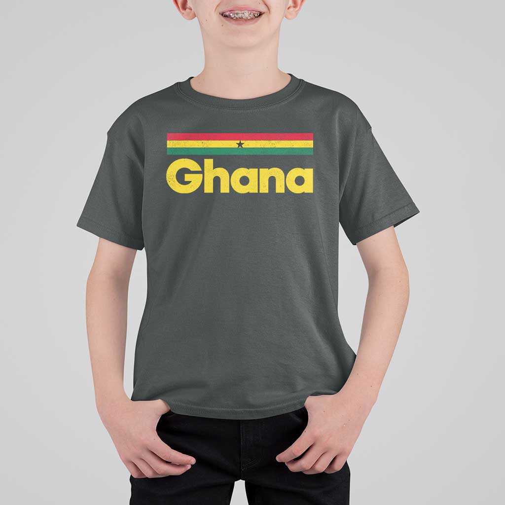 Vintage Ghana Flag T Shirt For Kid Proud Ghanaian Heritage African Pride