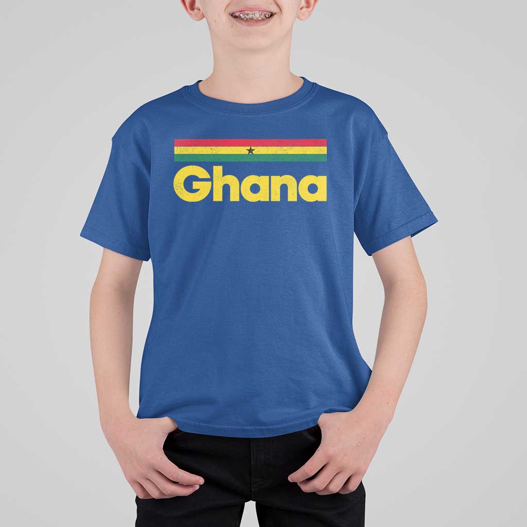 Vintage Ghana Flag T Shirt For Kid Proud Ghanaian Heritage African Pride